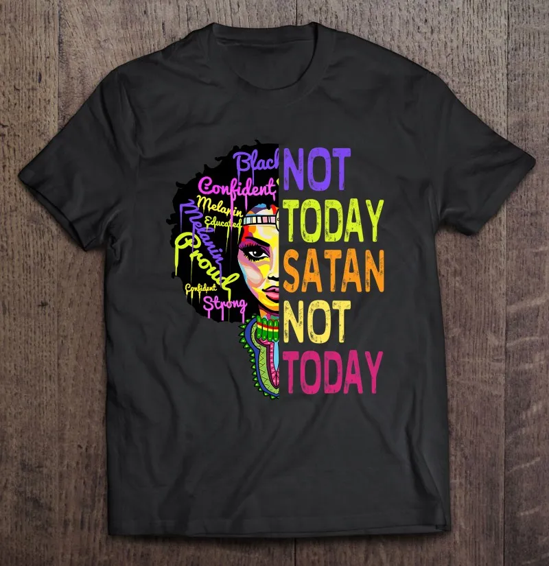 

Футболка Not Today сатана, африканская, американская, христианская вера, подарок, Мужская футболка, черная одежда, рубашка, спортивные футболки, ...
