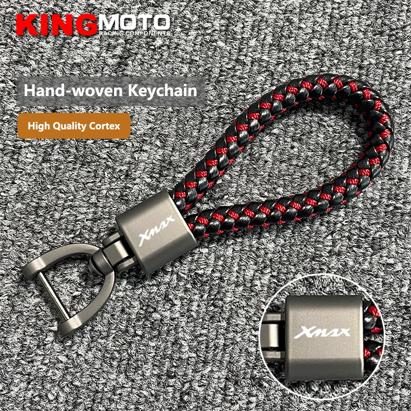 

For YAMAHA XMAX X-MAX 125 250 300 400 XMAX300 Accessories Custom LOGO Motorcycle Braided Rope Keyring Metal Keychain