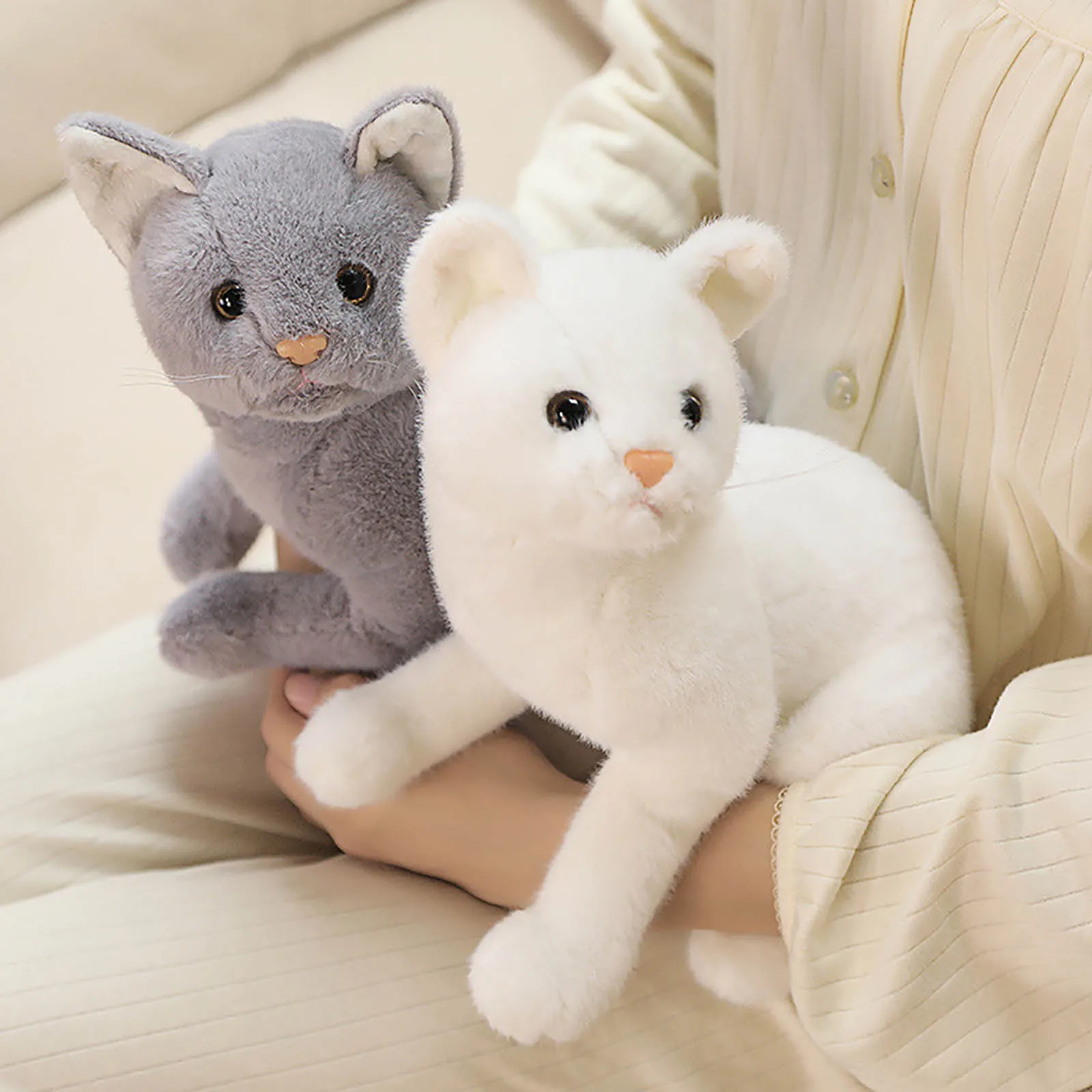 

Stuffed Lifelike Siamese Cats Plush Toy Simulation American Shorthair Cute Cat Doll Pet Toys Home Decor Gift For Girls Birthday