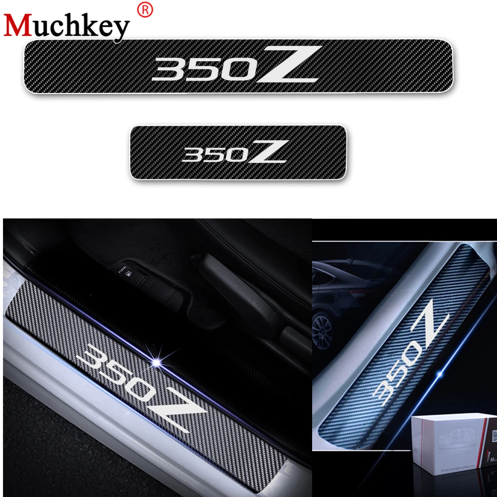 

Car Door Sill Welcome Pedal Stickers Door Threshold Plate For Nissan 350Z Car Door Sill Protectors Car Styling 4Pcs
