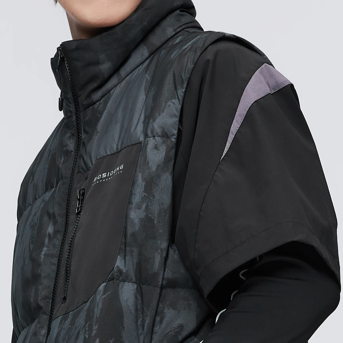 Мужской жилет BOSIDENG зимний теплый с воротником-стойкой утепленный пуховой 90%