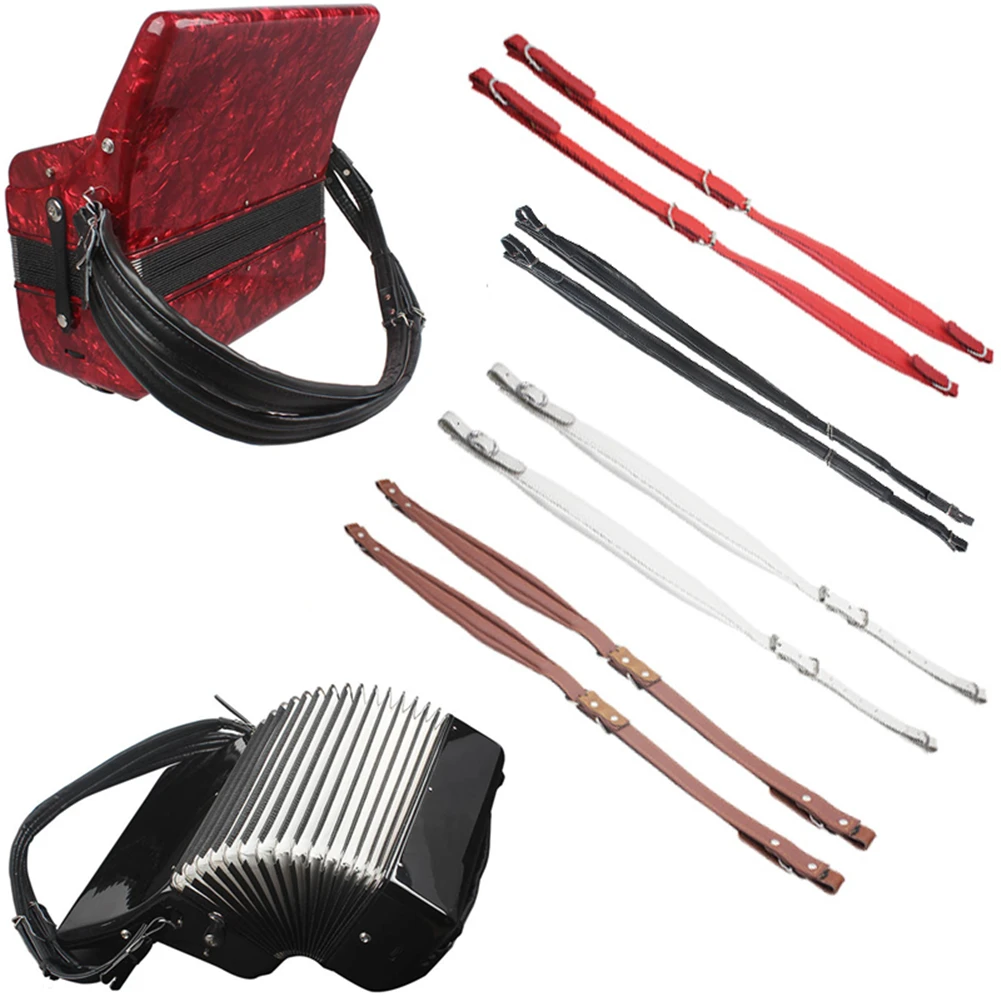 

1 Pair Adjustable Soft Leather Accordion Straps For 16-120 Bass Accordions Adjustable Accordion Shoulder Straps Belt