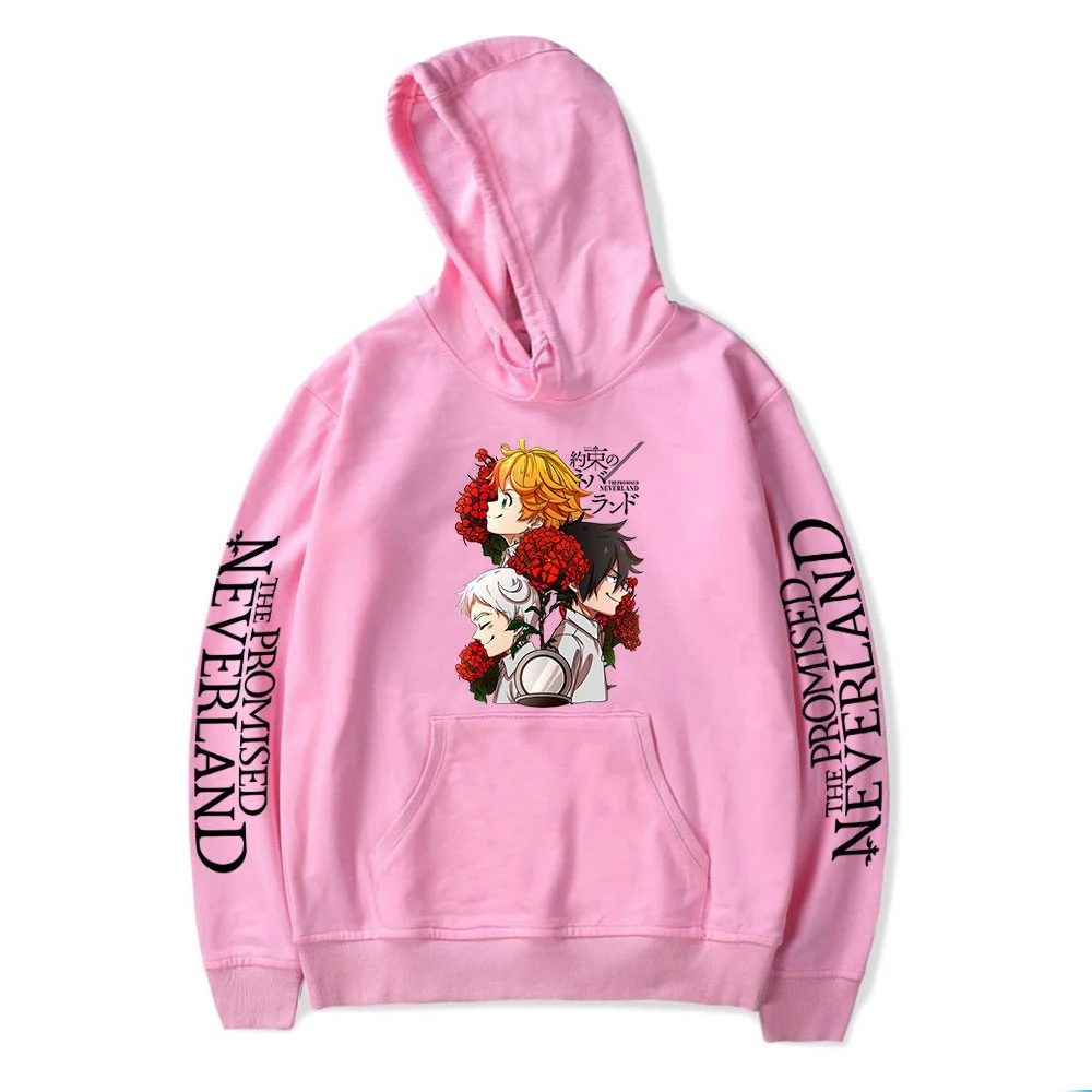 

The Promised Neverland Anime Hoodie Sportswear Men Jumpers Hip Hop Casual Graphic Aesthetic Pullover Sweatshirt