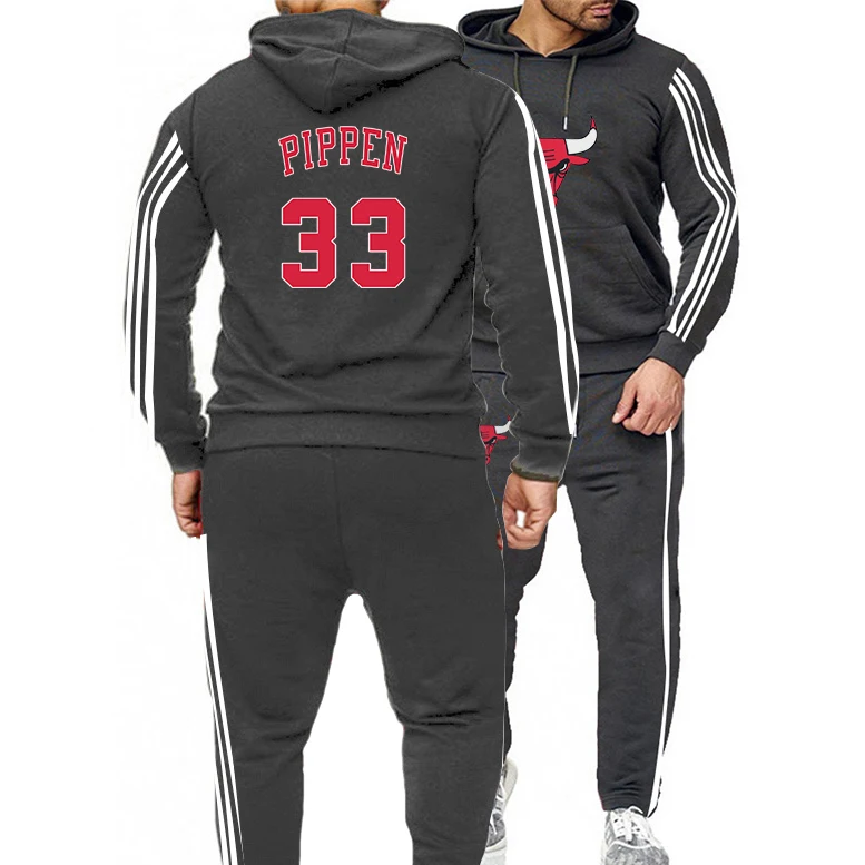

Новинка 2022, Мужская одежда для американского баскетбола, #33 Chicago Bulls Pippen, одежда, свитшот, толстовки, комплект из двух предметов для тренирово...