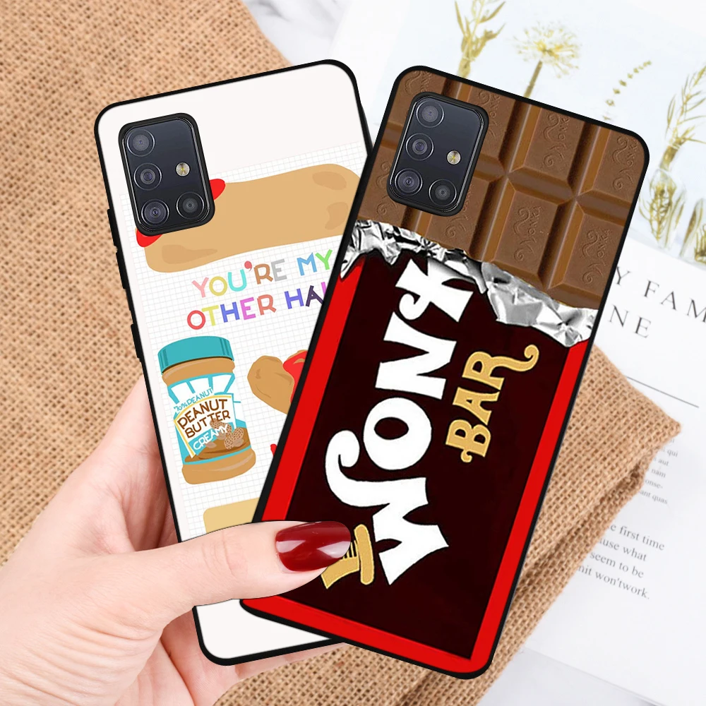 

Funny Food Chocolate Case for Samsung Galaxy A52 A12 A51 A52s A32 A71 A50 A72 A21S A31 A70 A41 A03 Core A13 5G Soft TPU Cover