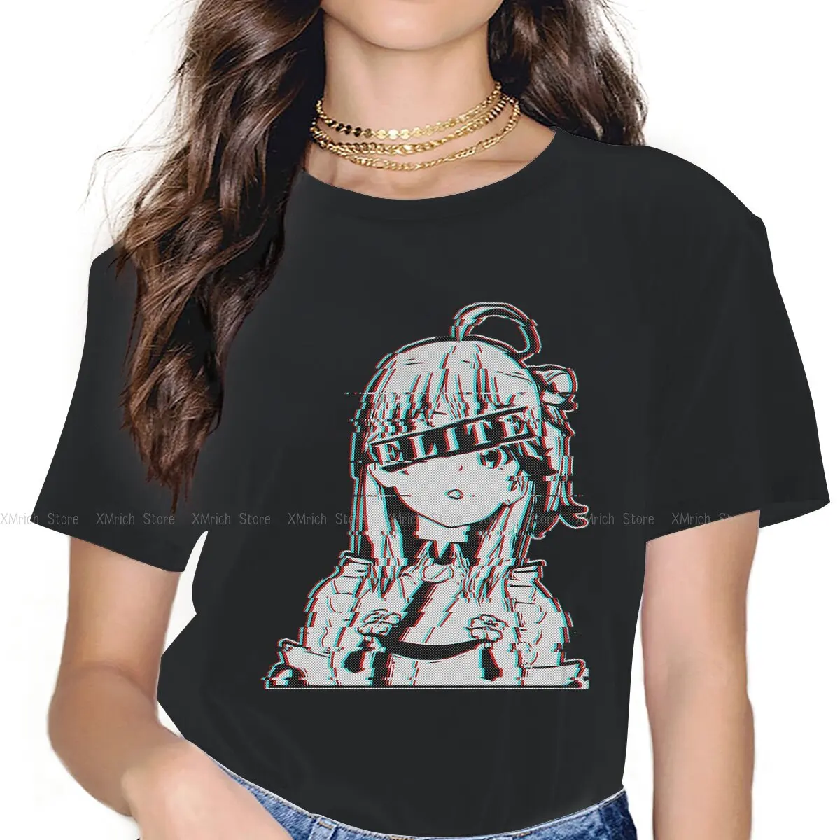 

Elite Miko Sweet Girls Women T-Shirt Hololive VTuber 5XL Blusas Harajuku Casual Short Sleeve Vintage Oversized Tops