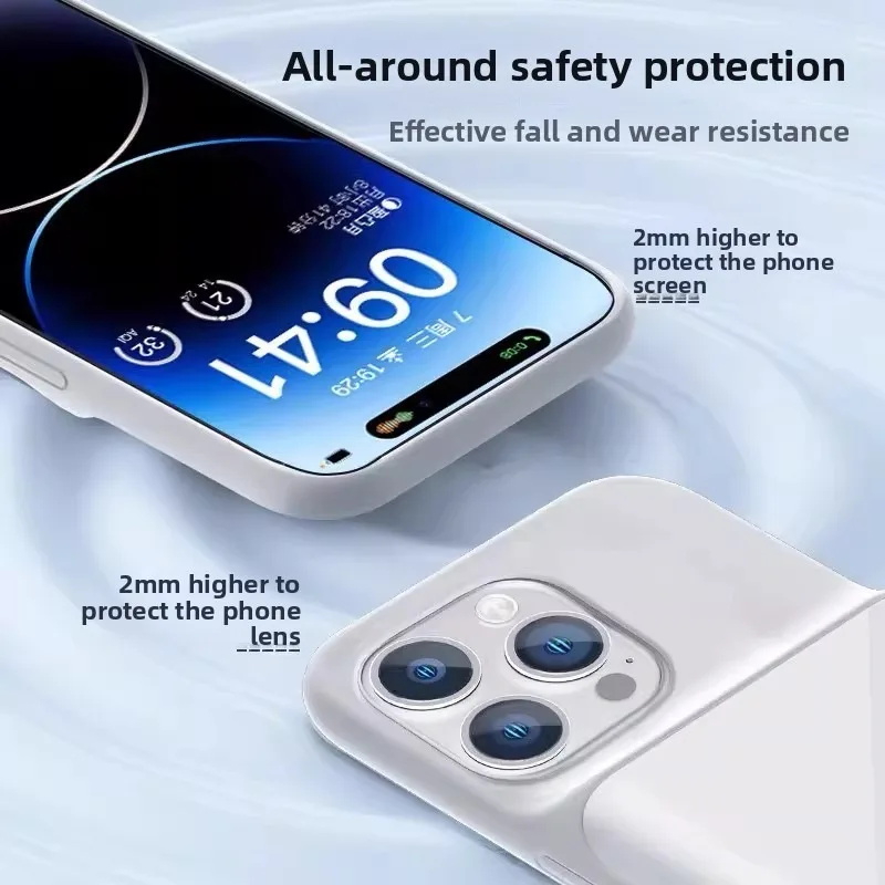 Фото Магнитный беспроводной чехол-аккумулятор 10000 мАч для iPhone 15 серии, портативное зарядное устройство для телефона №3