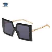 teenyoun fashion bar shaped large square sunglasses womens retro rice nails punk sun glasses eyewear ins uv400 glasse