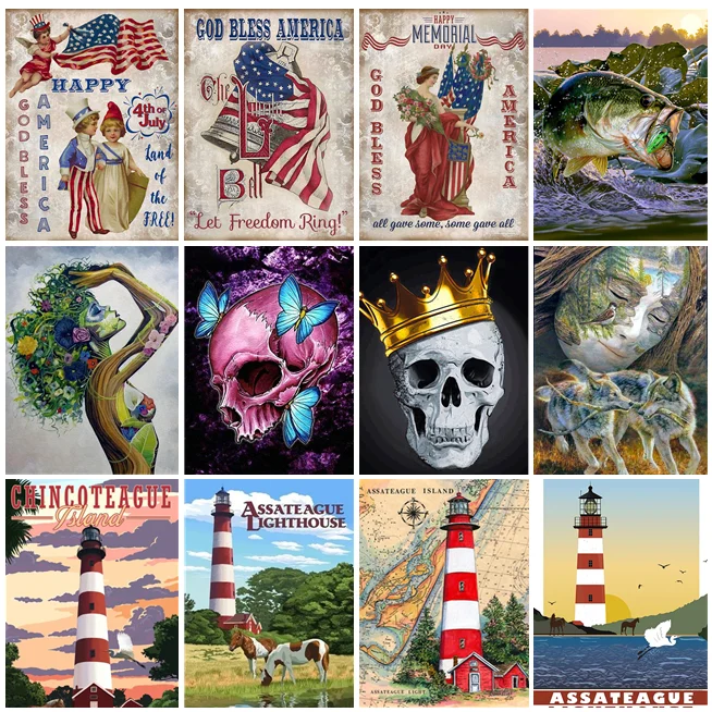 

Алмазная 5D картина "сделай сам", маяк, пейзаж, Череп, стразы, вышивка, Алмазная мозаика, наборы для вышивки крестиком для девочек, домашний дек...