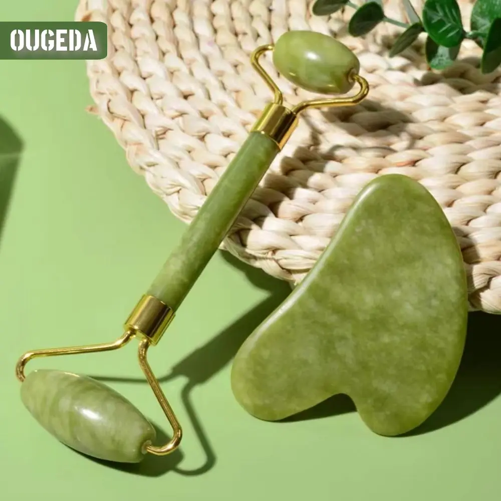 

OUGEDA Natural Jade Roller Gua Sha Set Massager for Face Body Facial Skin Lifting Wrinkle Remove Beauty Health SPA Care Tools