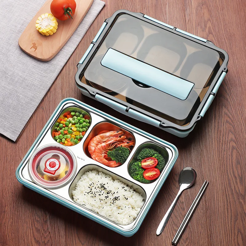 

Stainless Steel Lunch Box for Kids School Children with Compartments Lunch Box Rectangle Infantil Food Storage