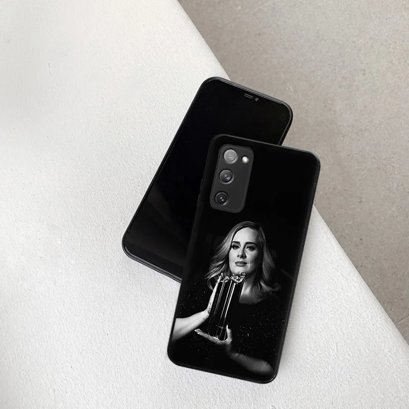 Матовый чехол для телефона Samsung S21 Plus S20 FE S10 Lite S9 Adele Черный Мягкий противоударный