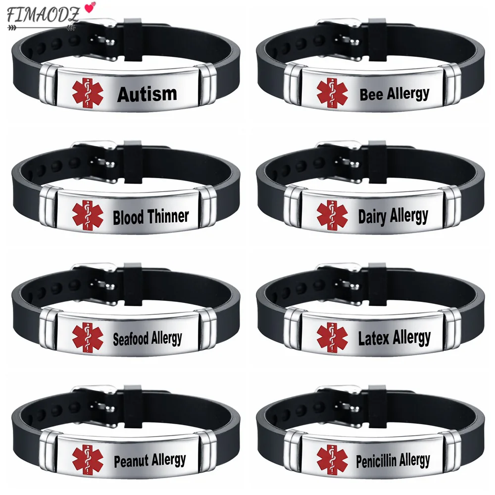 FIMAODZ браслет для аллергии на пенициллин медицинское оповещение детей мужские