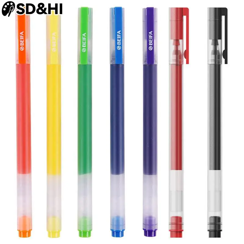 

7Pcs Color Gel Pens Set 0.5mm Ink Super Durable Writing Sign Pen Refill Smooth Ink Signing Quick Dry Gel Ink Pen Stationery
