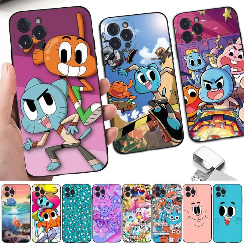 

BANDAI The Amazing World of Gumball Phone Case for iPhone 11 12 13 mini pro XS MAX 8 7 6 6S Plus X 5S SE 2020 XR cover