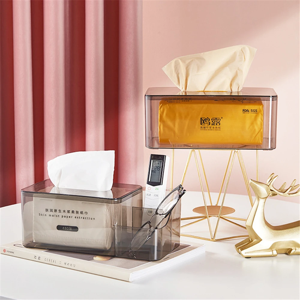 

Tabletop Tissue Box Nordic Multifunctional Remote Control Commodity Organizer Living Room Desktop Sundries Storage Container
