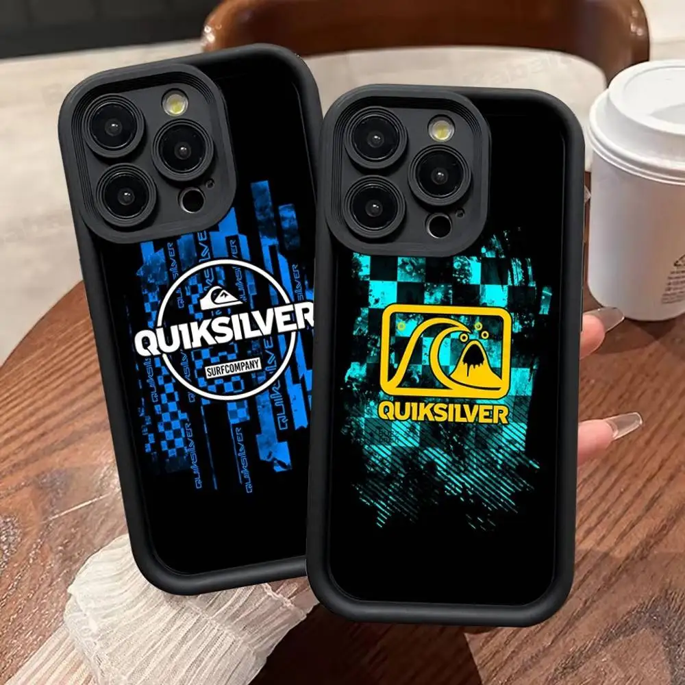 Фото Чехол для телефона Q-QuiksilverS с логотипом для iPhone 17 16 15 14 Plus 13 12 11 Pro Max, силиконовый чехол. №2