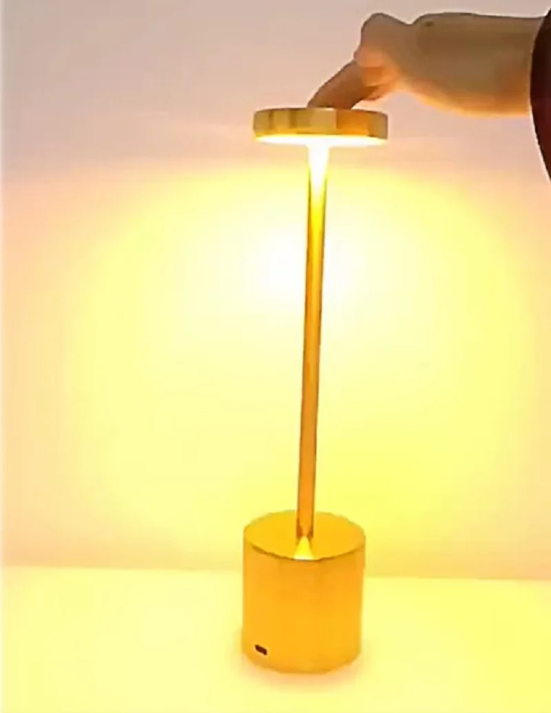 

Cordless Table Lamp Wireless Retro LED Night Light USB Rechargeable Stepless Dimming Advanced Desk Light for Bedroom Bar Hotel