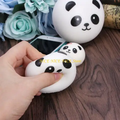 Симпатичная Panda Squishy Pareed Bun Back Bag Pane The Penne Lanyard Caychain Kid Toy Gift