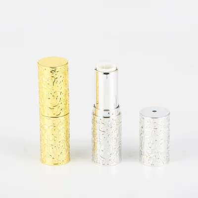 

10/30/50pcs Golden carved Empty Lip Gloss Tube Container, Plastic Gold Lipstick Bottle, DIY Refillable Lipgloss Tubes