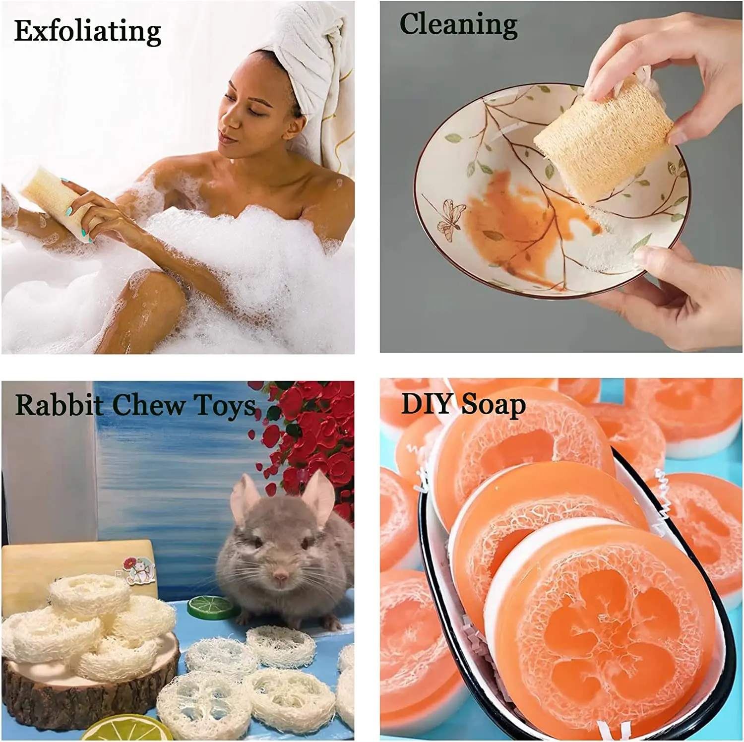100% Natural Loofah Exfoliating Body Sponge Loofah  Scrubber for Bath Skin Care In Bath Spa Shower Wholesale Body Bath Brush images - 6