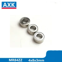 axk 50pcs mr84zz 4x8x3 mm deep groove ball bearing miniature bearing high qualit mr84z mr84