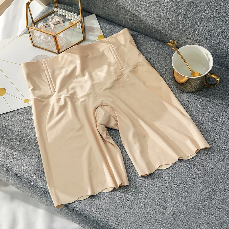 SURE YOU LIKE Ice Silk High Waisted Women's Panties Abdomen Seamless Safety Short Pants Body Shapewear Belly Shaper Shorts