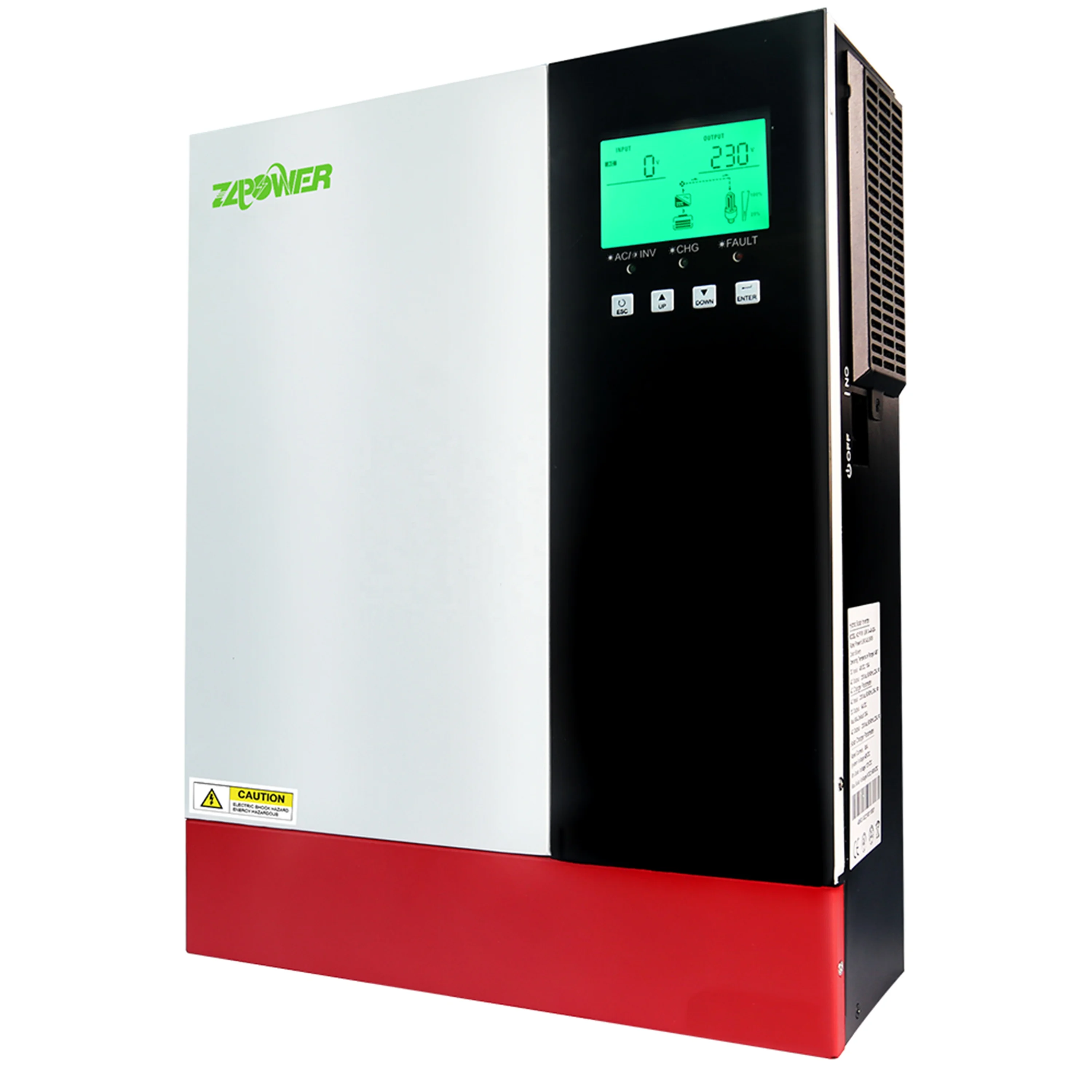 

Single Phase Hybrid Solar Inverter 5.5KW 5.5KVA MPPT 80A 500VDC PV Input 220VAC 48V with Parallel Function 5500W Offgird Energy