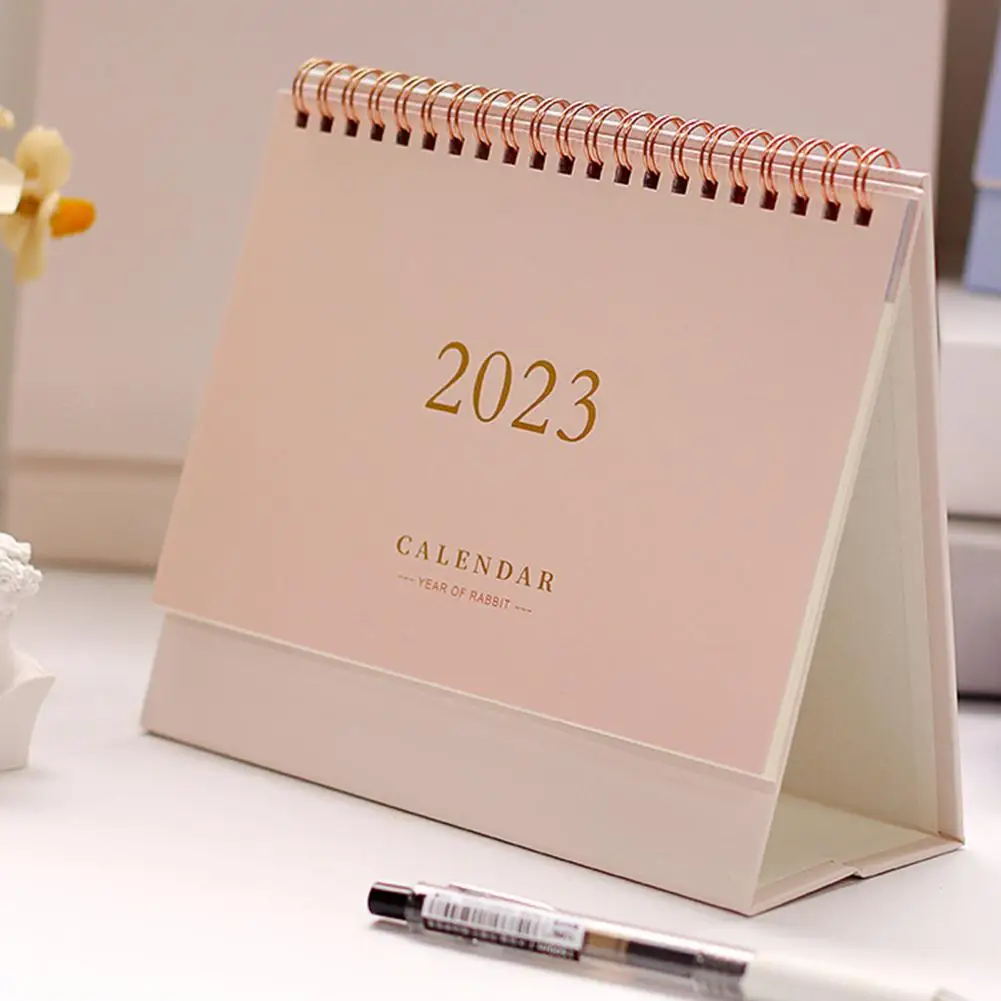 

Practical Table Calendar Thick Foldable Paper Desktop Calendar for Daily Use