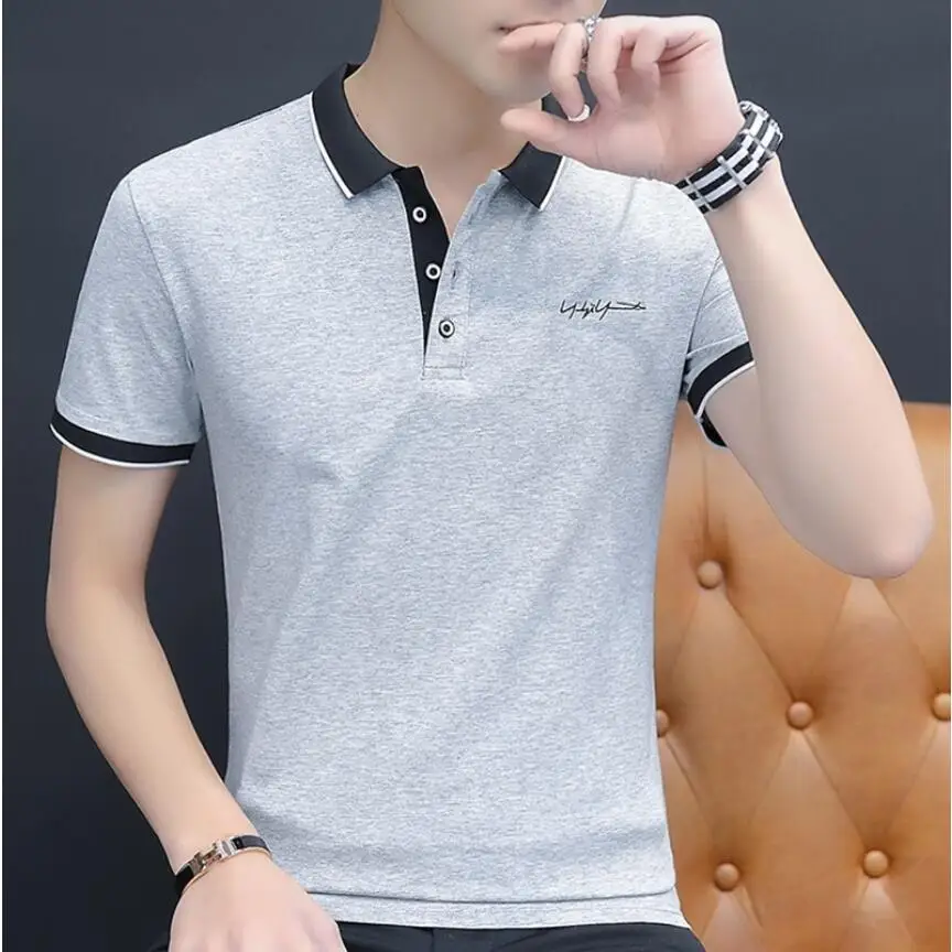 

2023HOT LJ489 Men Polos Shirt High Quality Men Cotton Short Sleeve Shirt Brands Jerseys Summer Men Polo Shirts