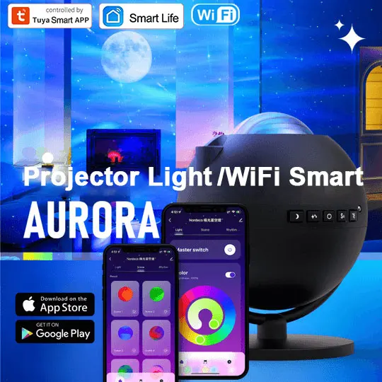 

Tuya Smart Life Galaxy Projector Light Smart Star Laser Projector Work With Alexa Google Home Colorful Starry Sky Night Light
