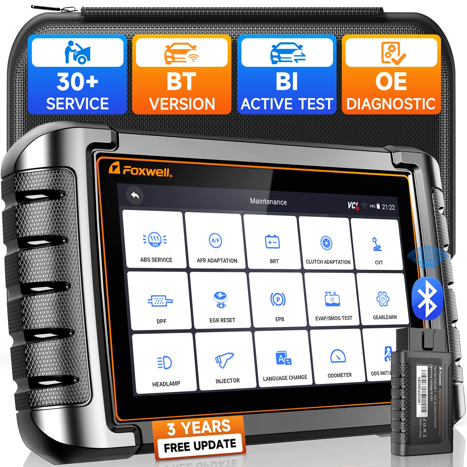 

FOXWELL NT809BT OBD2 Auto Diagnostic Scanner Bluetooth Bi-Directional Control A/F TPMS Oil Light 30 Reset All System Scan Tools