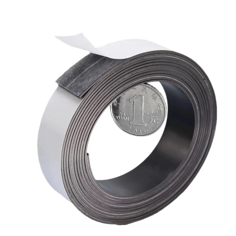 

2 метра самоклеящаяся магнитная лента резиновая магнитная лента сильная гибкая магнитная полоса для фотоплакатов на холодильник 2x39,37 дюйма