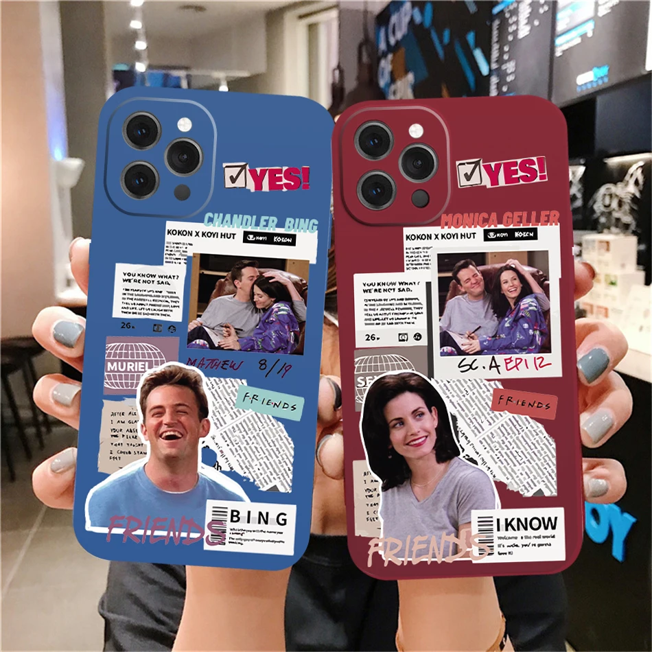 

Cartoon Funny Friends TV Show Phone Case For iPhone 13 12 11 Pro MAX X XS MAX XR 7 Rubik's Cube Straight Edge Color Phone Case