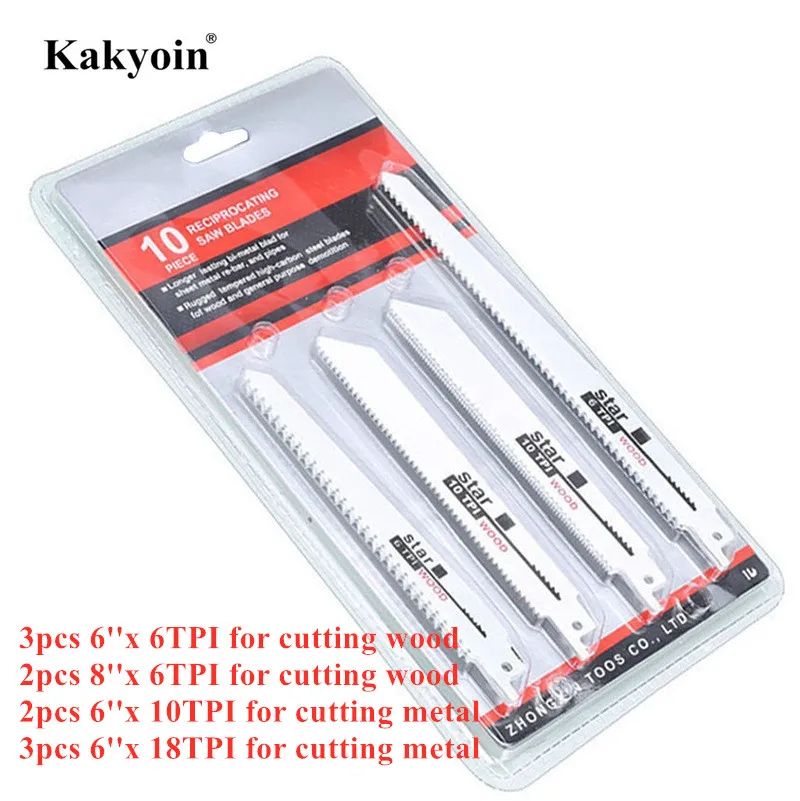 10 шт. 6-18TPI сабельные пилы набор резаков многофункциональные для резки металла
