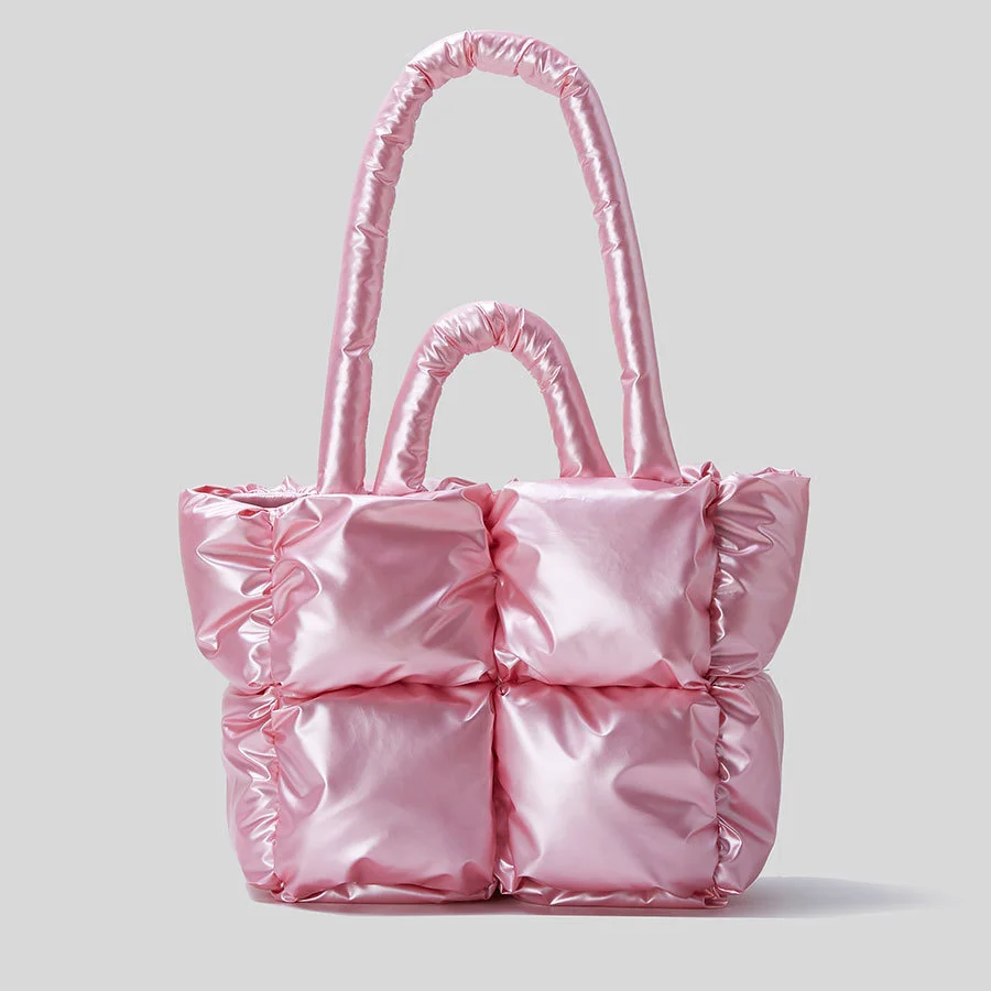

Pearly Lustre Cotton Padded Women's Handbags Luxury Quilted Shoulder Bags for Women 2022 Designer Down Space Shopper Tote Clutch