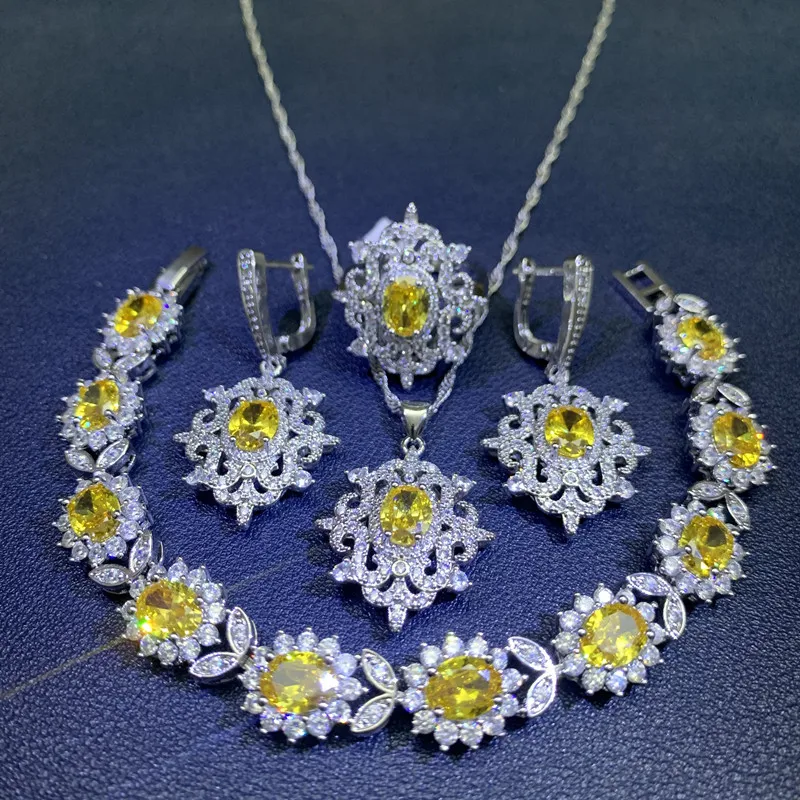 

Luxury Jewelry Set for Women 2022 Luxury Brands Drop Earrings Necklace Bracelets and Rings for Women Wedding Jewelry Sets