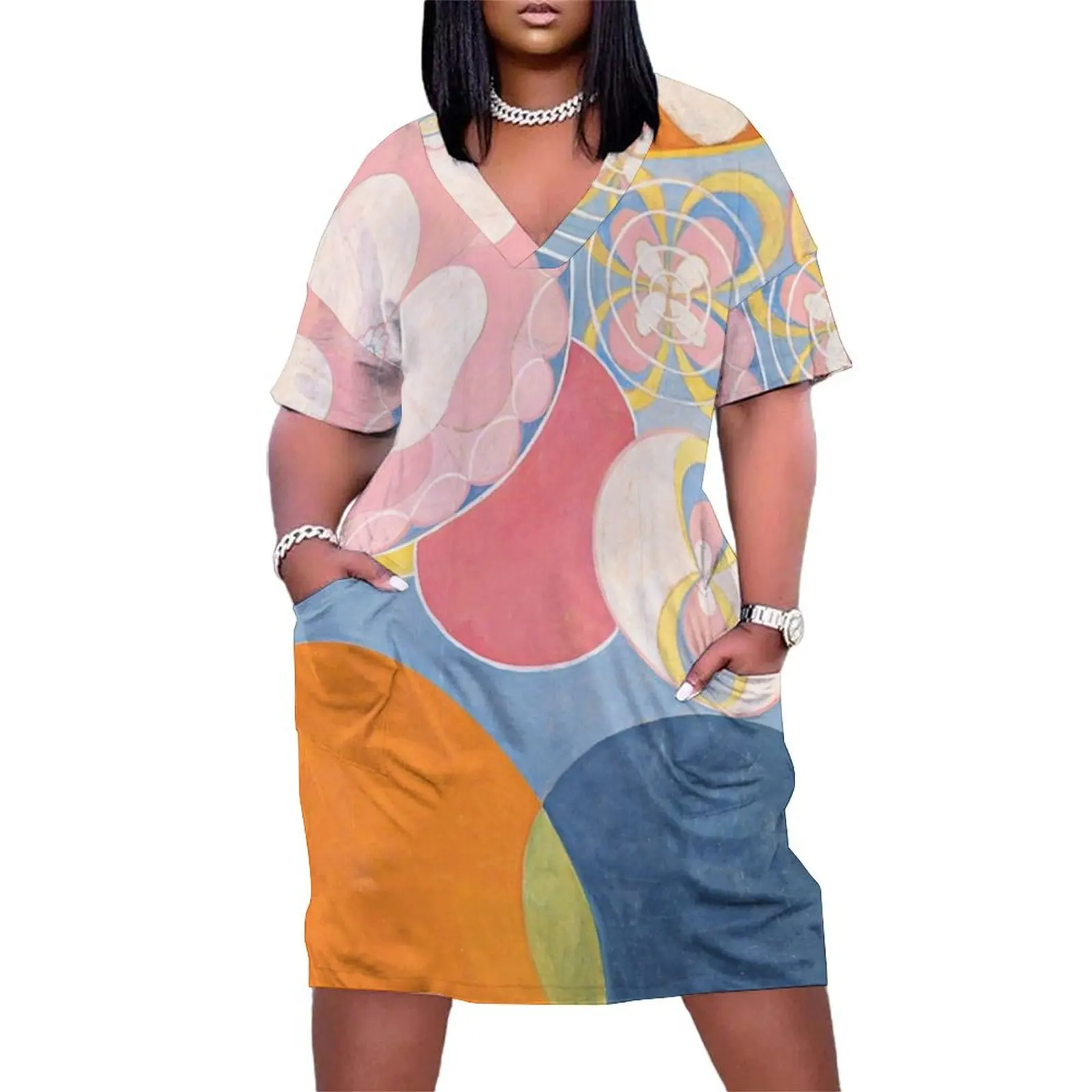 Женское свободное платье HD Grupp IV nr 2 Hilma af Klint из полиэстера