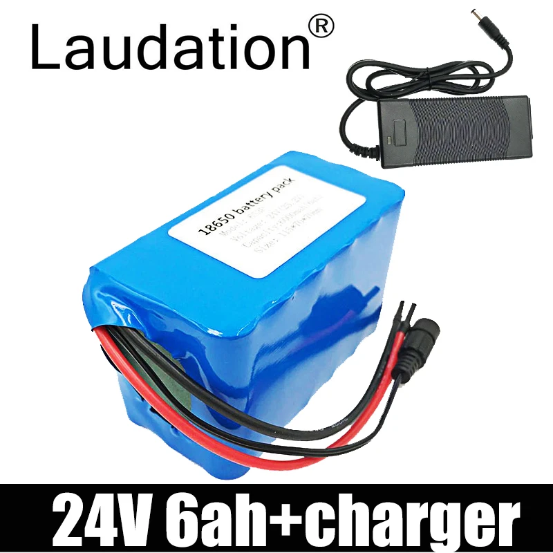 

Laudation 24V 6ah Lithium Battery 18650 Pack 6S 2P Built-in Samsung INR 18650 33G For Motors Less Than 350W With BMS 2A Charger