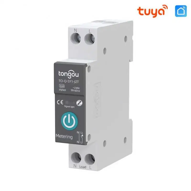 

Умный автоматический выключатель CORUI TUYA 1P 63A, DIN-рейка с измерением, Wi-Fi, для умного дома, беспроводной пульт дистанционного управления через ...