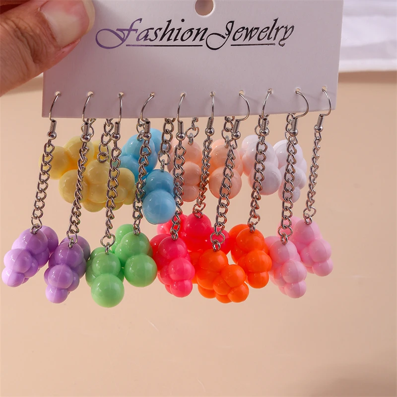 Модные Красочные полимерные серьги-подвески с облаками для женщин и девушек