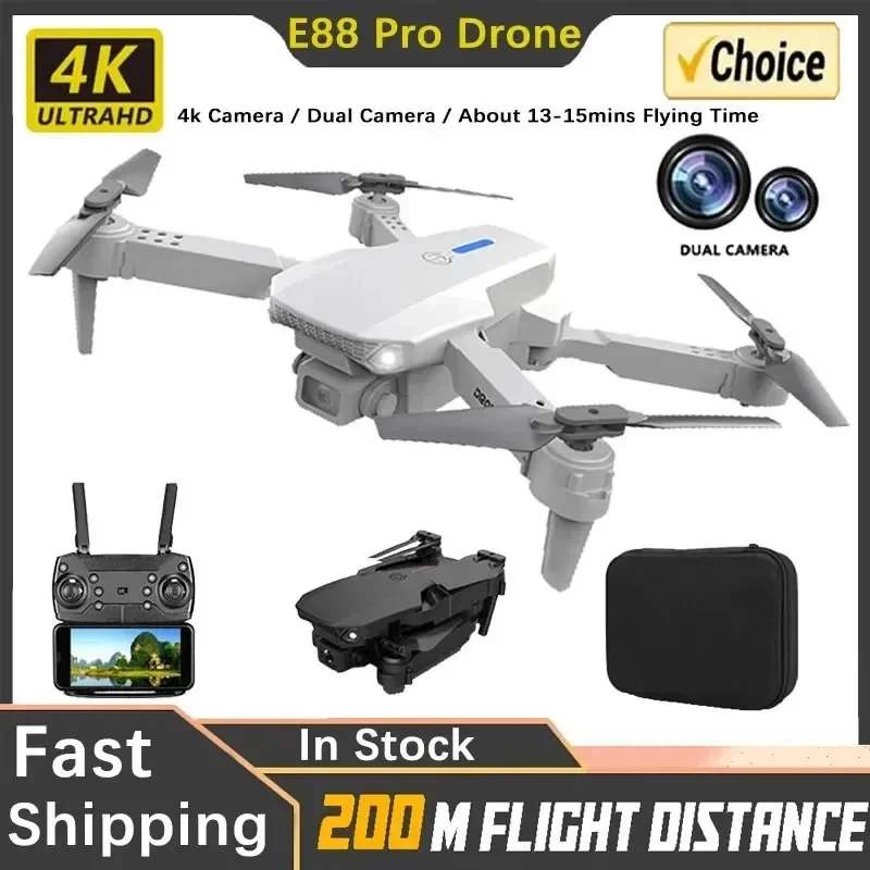 Новый E88Pro RC Drone 4K Professinal с широкоугольной двойной HD-камерой 1080P Складной Вертолет