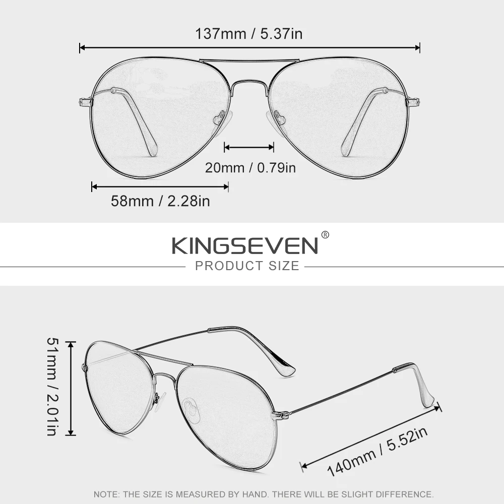 Фото Солнцезащитные очки KINGSEVEN Pilot из сплава, поляризационные, с защитой от УФ-излучения UV400, антибликовые, женские, ретро, люксовые №4