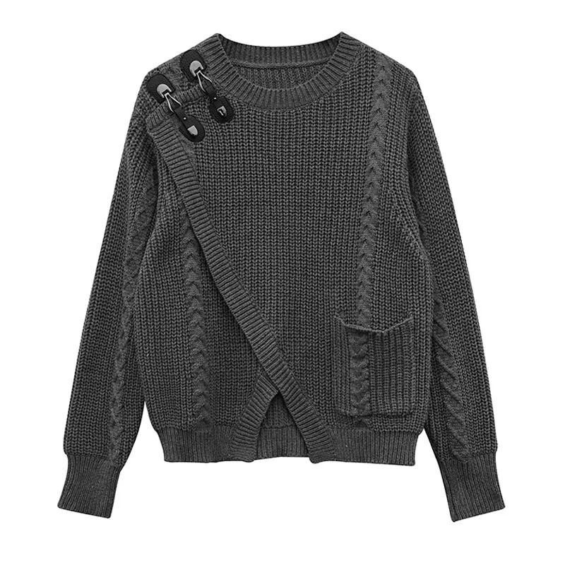 

Женский Асимметричный пуловер в стиле «Харадзюку»