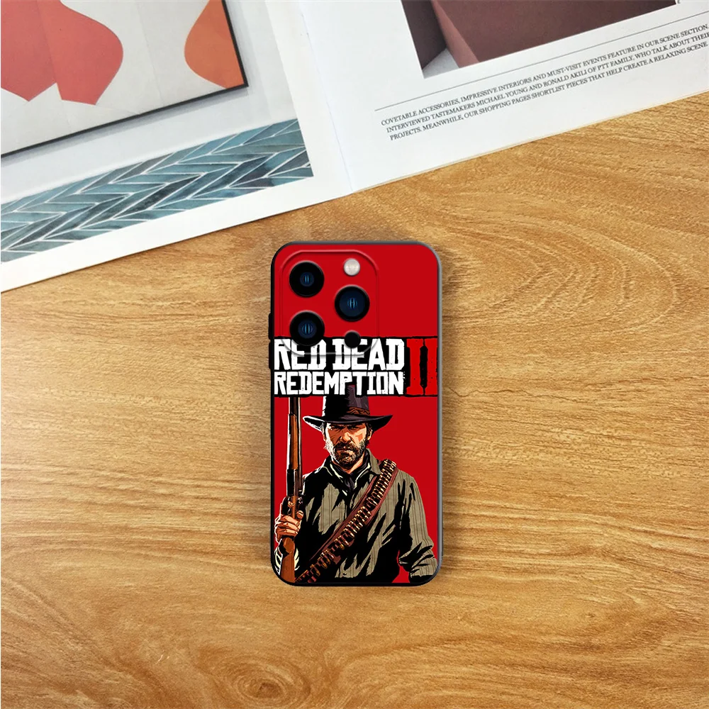 Чехол для телефона R-Red D-Dead R-Redemption Samsung S23 S22 ULTRA A22 A23 A32 A34 A52 A53 A54 A71 A72 A73 Черный мягкий
