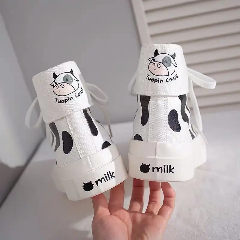 Fashion Japanese White Kawaii Anime Lolita Women's Casual Canvas Sneakers High Platform Sports Shoes Vulcanize Running Harajuku