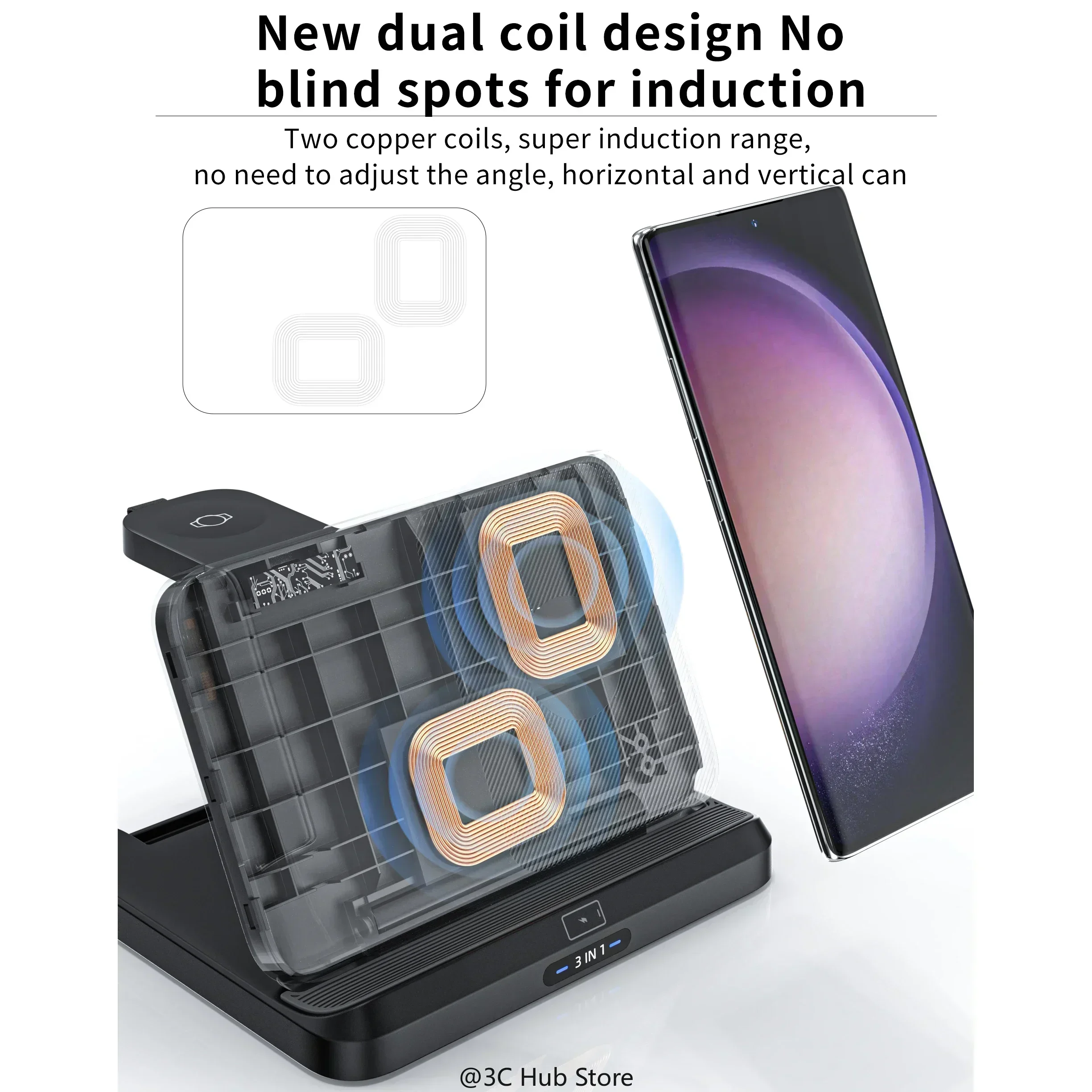 НОВОЕ беспроводное зарядное устройство 3 в 1 для Samsung Galaxy Z Fold 5 4 S23 сверхбыстрая