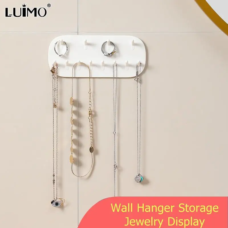 

Adhesive Paste Wall Hanger Storage Jewelry Display Jewelry Hooks Holder Storage Organizer Earring Ring Necklace Hanger White