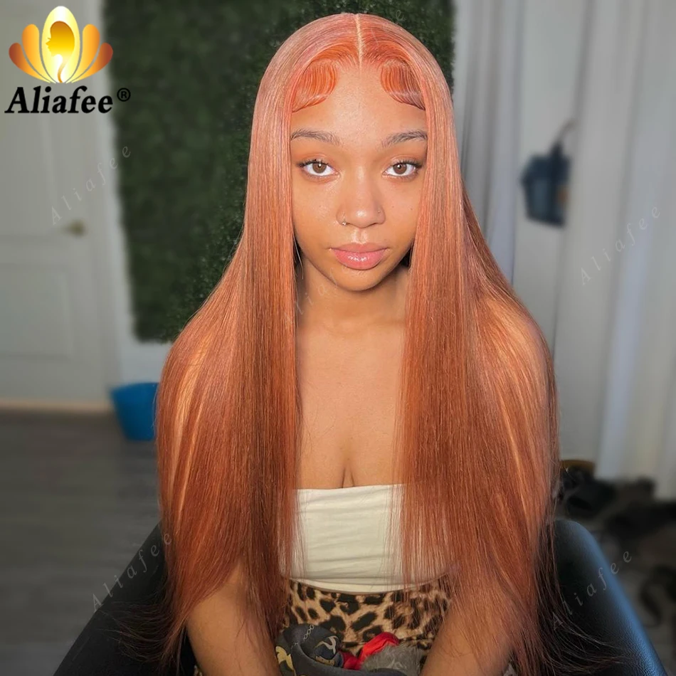 

Прозрачный парик 13x4 13x6 на сетке спереди парик розовые оранжевые прямые человеческие волосы парик для женщин PrePluck имбирный оранжевый 5x5 парик на сетке