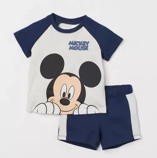 

Baby Set Mickey Mouse Boy Clothes Toddler Sports Casual Clothing Kids T Shirts + Shorts Set Infant Clothing Cartoon Costume